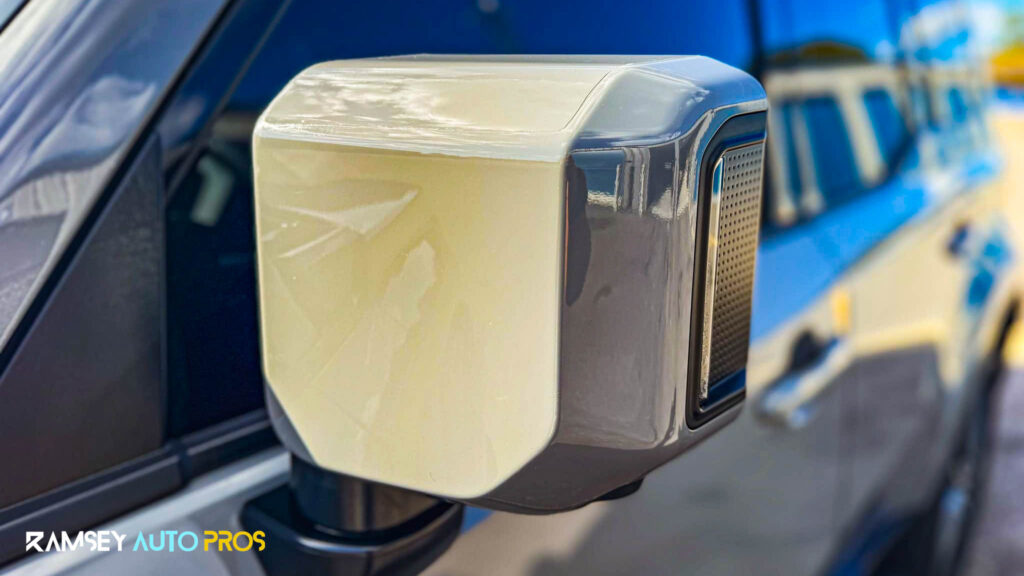 Grey 2025 Lexus GX550 with Ceramic Coating, Paint Protection Film and Window Tint - Driver Mirror